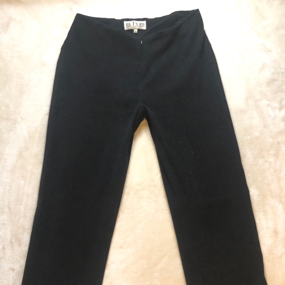 She by Sheri Bodell Vintage Black Front Zip Pants Size 4 - Picture 4 of 10